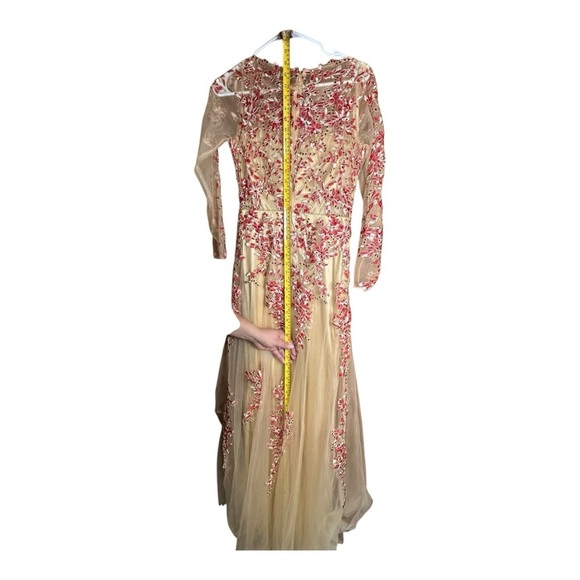 MEIER Women’s Illusion Long Sleeve Embroidery Prom/Formal Dress – Size 8 NWT - Picture 12 of 16